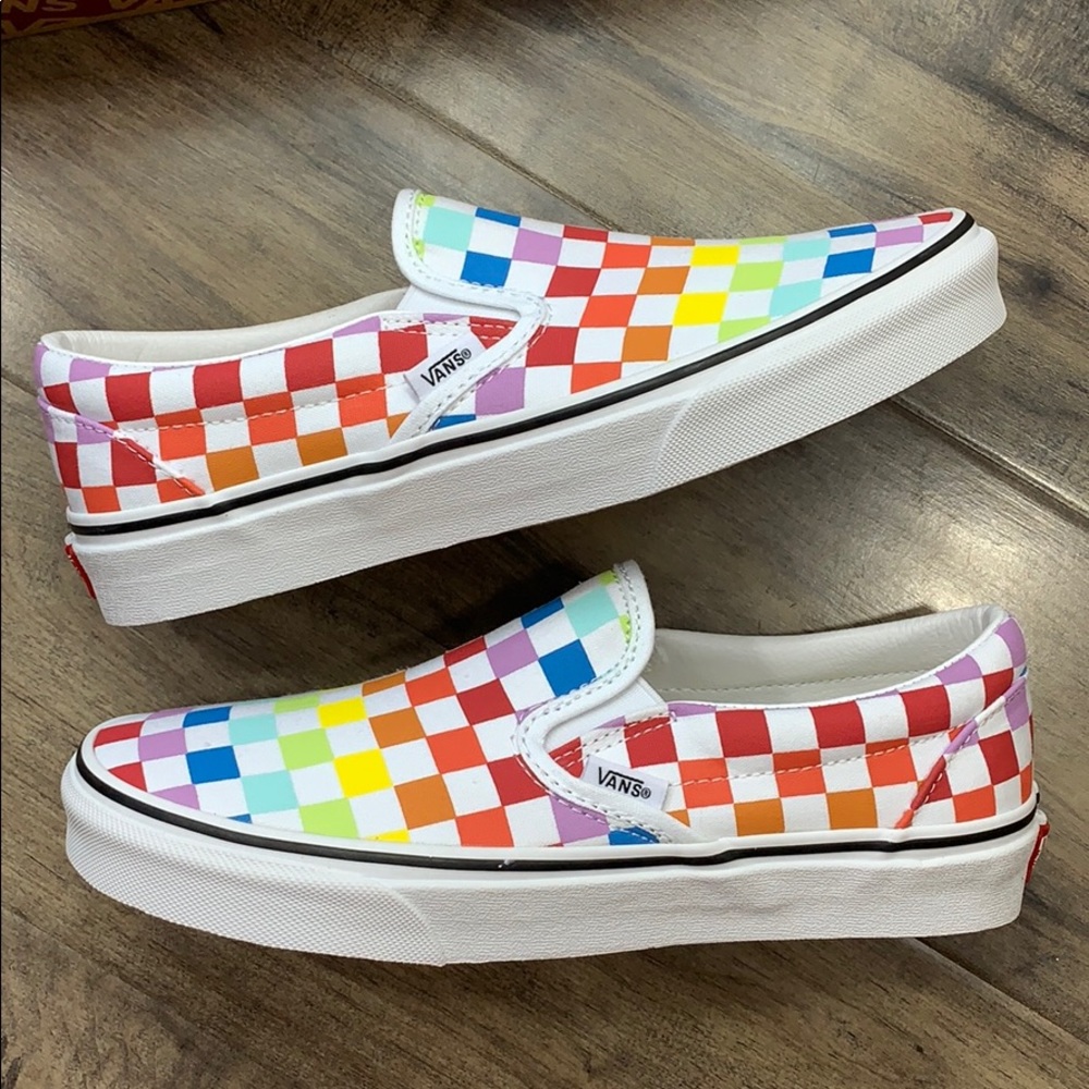 VANS CLASSIC SLIP ON CHECKERBOARD RAINBOW WMNS - Picture 14 of 16